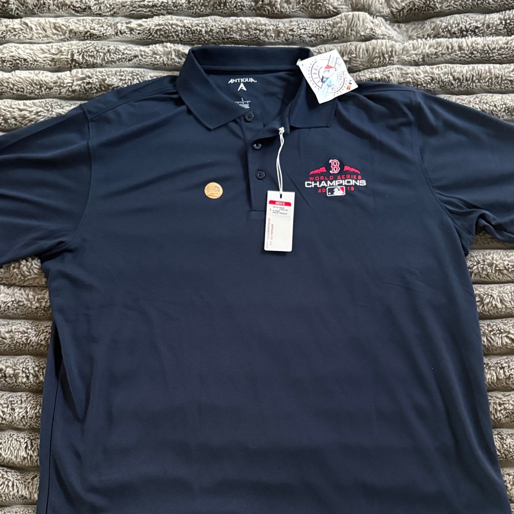 Antigua Navy Blue Men's RED SOX Champions Polo